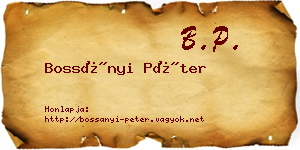 Bossányi Péter névjegykártya