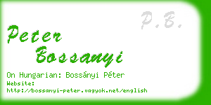 peter bossanyi business card
