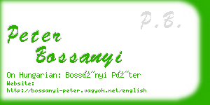 peter bossanyi business card